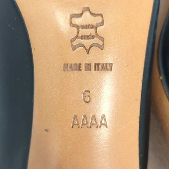 Evins Vintage "Maggie" Slingback Black Leather Pump, Women's 6 AAAA - Picture 5 of 8